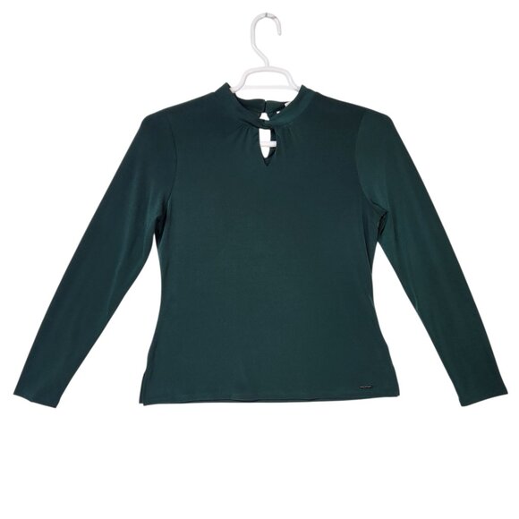 Calvin Klein Womens Small Green Long Sleeve Blouse - Picture 1 of 9
